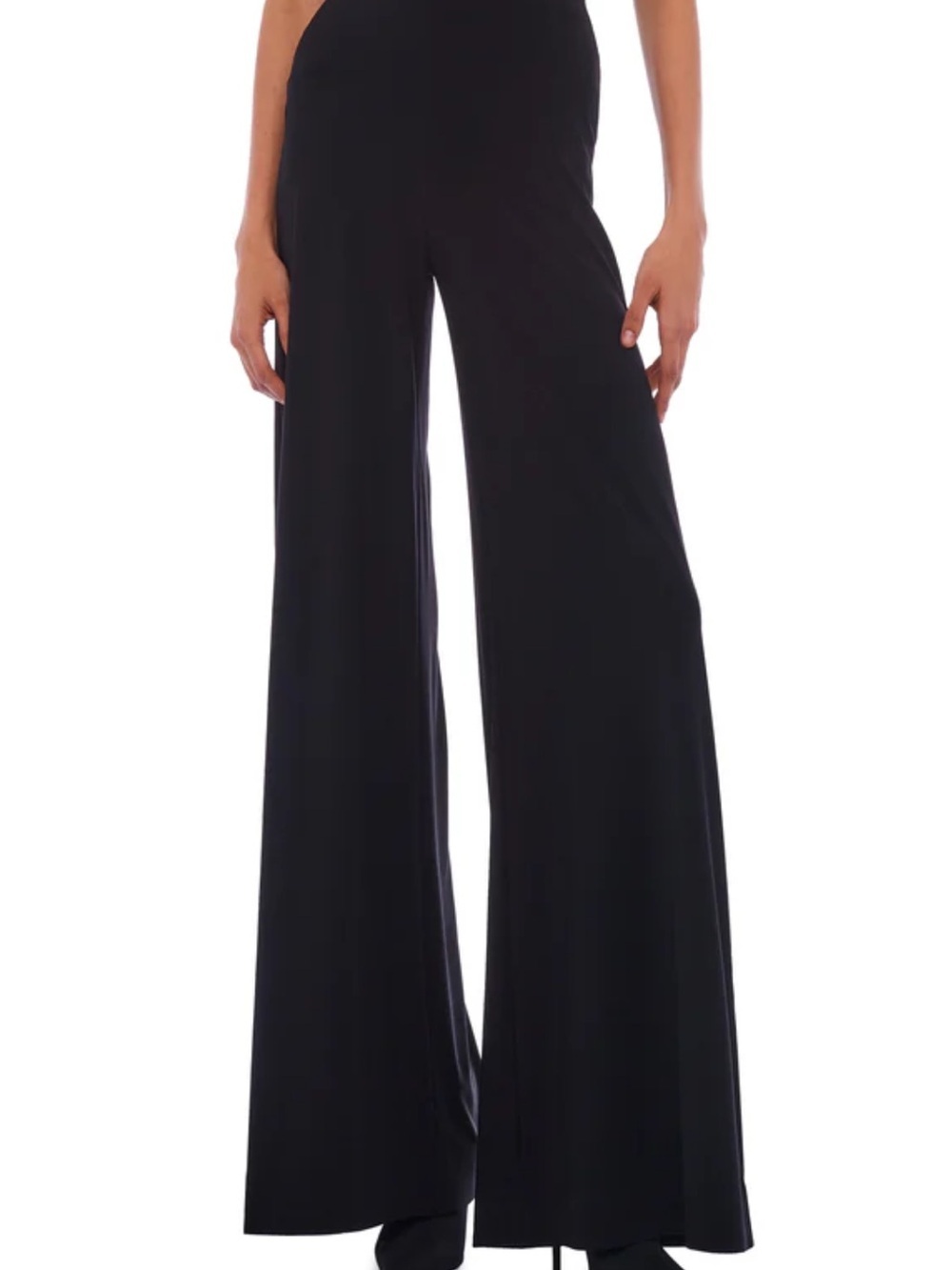 Norma Kamali Elephant Wide-Leg Pants Black XL NWT